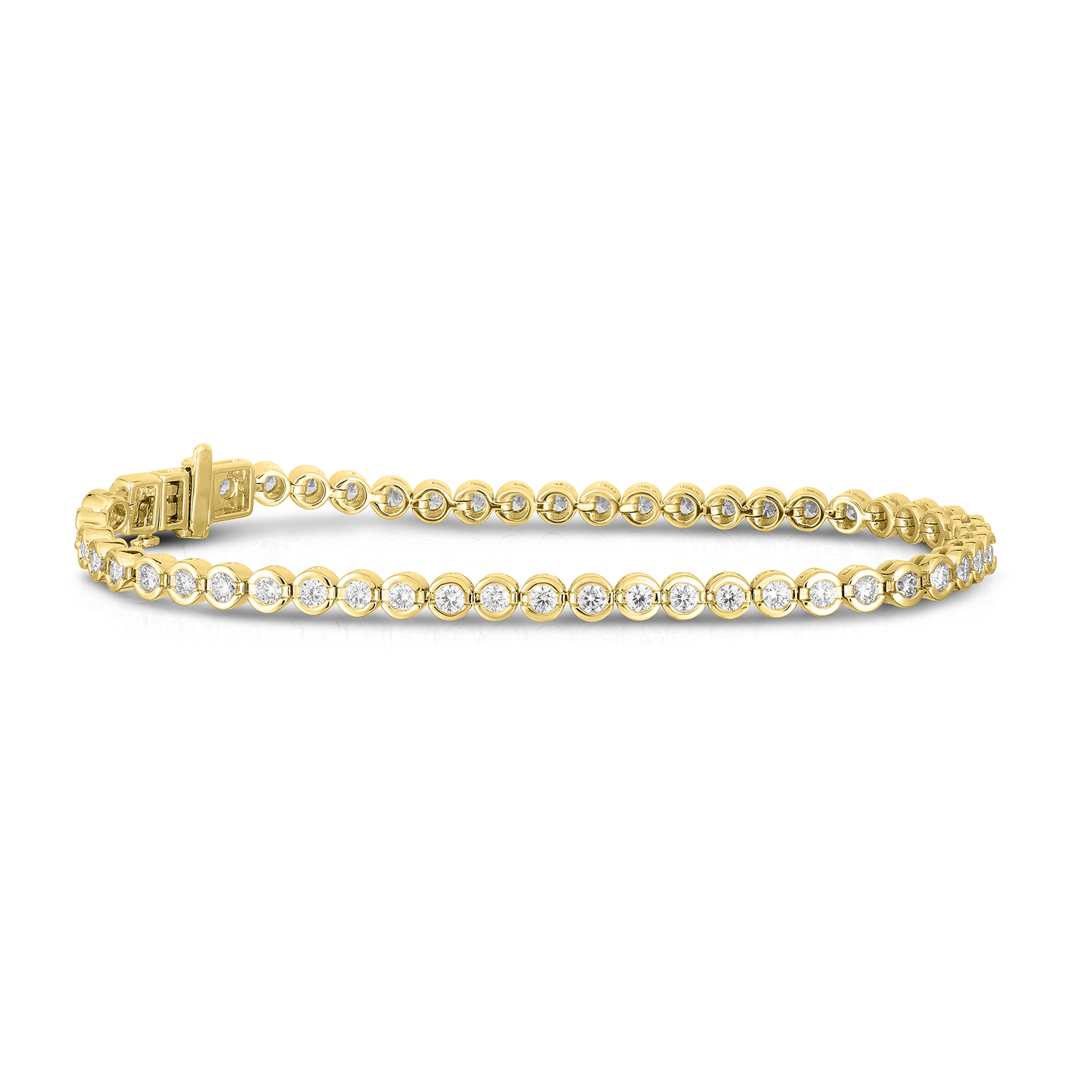 Sabel Collection Yellow Gold Bezel Set Diamond Tennis Bracelet